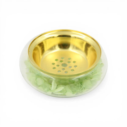 Mini Decorative Incense Burner Bowl – Compact Bakhoor & Fragrance Holder with Perforated Inner Cup (4H x 8.5L × 8.5W CM) - Damoo