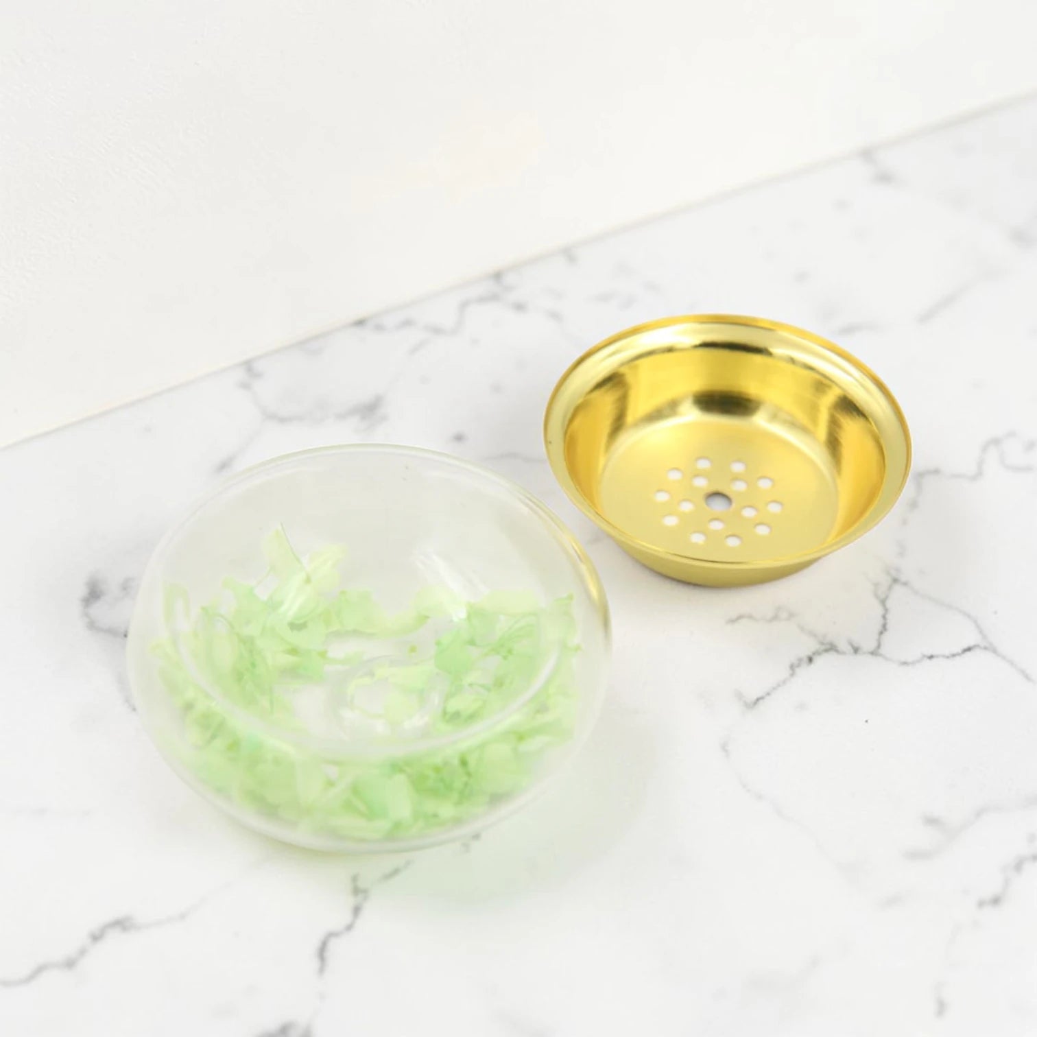 Mini Decorative Incense Burner Bowl – Compact Bakhoor & Fragrance Holder with Perforated Inner Cup (4H x 8.5L × 8.5W CM) - Damoo