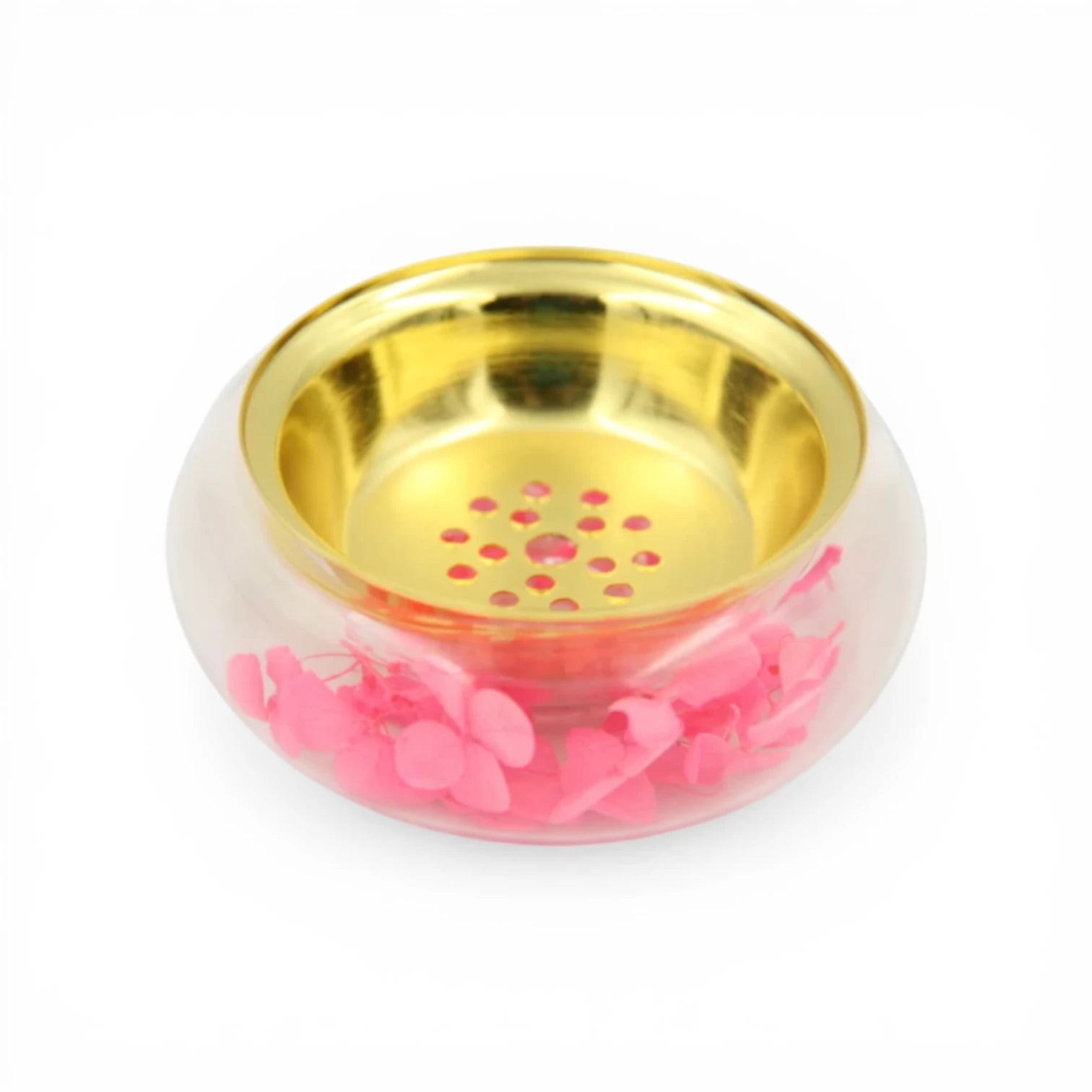 Mini Decorative Incense Burner Bowl – Compact Bakhoor & Fragrance Holder with Perforated Inner Cup (4H x 8.5L × 8.5W CM) - Damoo