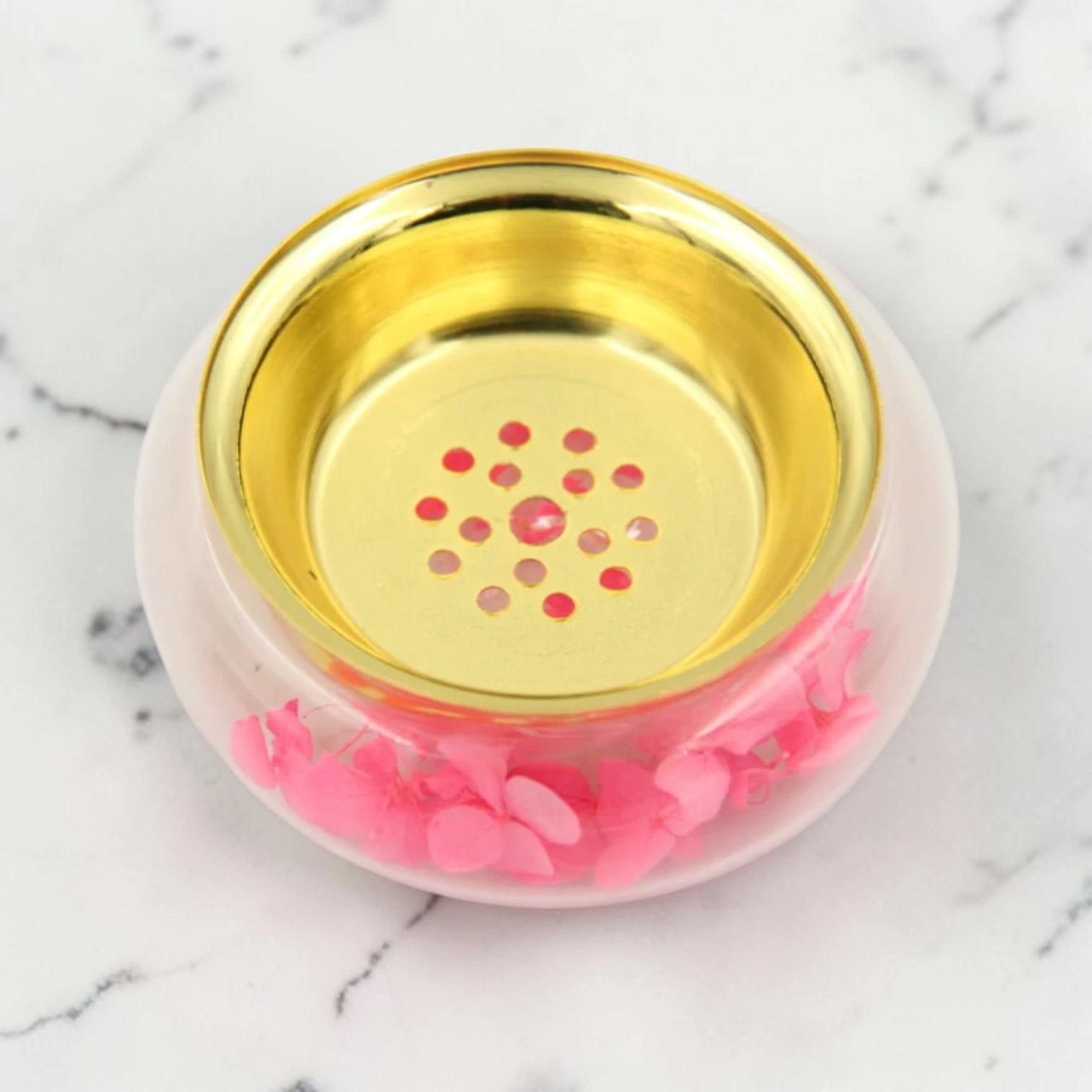Mini Decorative Incense Burner Bowl – Compact Bakhoor & Fragrance Holder with Perforated Inner Cup (4H x 8.5L × 8.5W CM) - Damoo