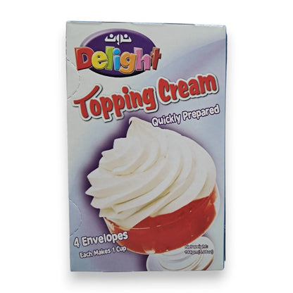Noon Delight Topping Cream Powder 144g – Quick Whipping Dessert Cream Mix, 4 Sachets, Perfect for Cakes, Desserts & Beverages - Damoo