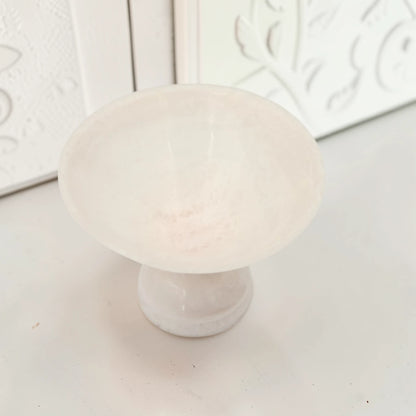 Elegant Pedestal Serving Bowl Decorative Centerpiece Dish – Modern Minimalist Bowl for Fruits, Snacks & Table Display (14H x 19L × 19W CM) - Damoo