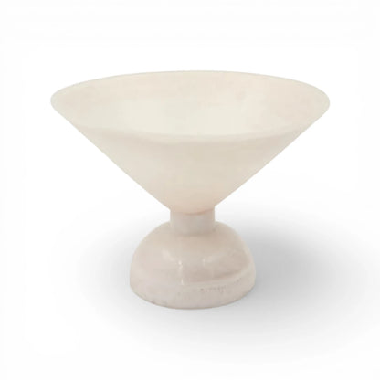 Elegant Pedestal Serving Bowl Decorative Centerpiece Dish – Modern Minimalist Bowl for Fruits, Snacks & Table Display (14H x 19L × 19W CM) - Damoo