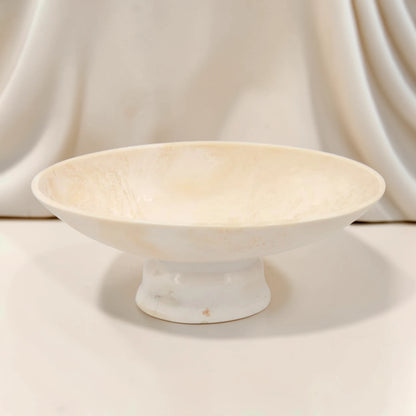 Large Oval Pedestal Serving Bowl Decorative Centerpiece Dish – Elegant Modern Display Bowl for Fruits & Table Styling (19H x 44L × 20.5W CM) - Damoo