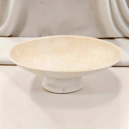 Large Oval Pedestal Serving Bowl Decorative Centerpiece Dish – Elegant Modern Display Bowl for Fruits & Table Styling (19H x 44L × 20.5W CM) - Damoo