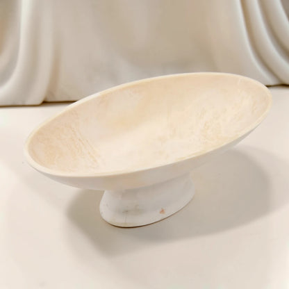 Large Oval Pedestal Serving Bowl Decorative Centerpiece Dish – Elegant Modern Display Bowl for Fruits & Table Styling (19H x 44L × 20.5W CM) - Damoo