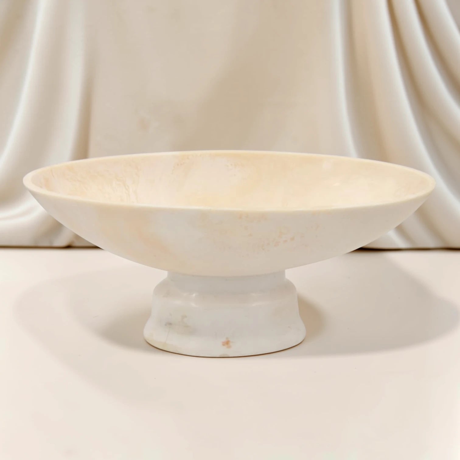 Large Oval Pedestal Serving Bowl Decorative Centerpiece Dish – Elegant Modern Display Bowl for Fruits & Table Styling (19H x 44L × 20.5W CM) - Damoo