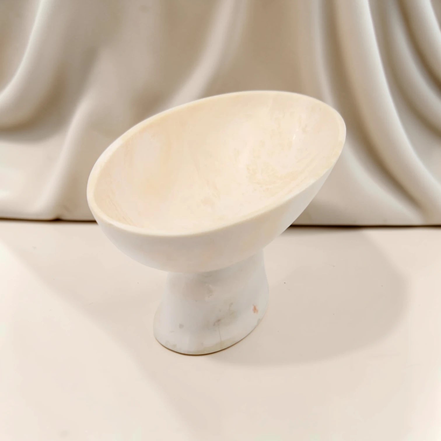 Large Oval Pedestal Serving Bowl Decorative Centerpiece Dish – Elegant Modern Display Bowl for Fruits & Table Styling (19H x 44L × 20.5W CM) - Damoo