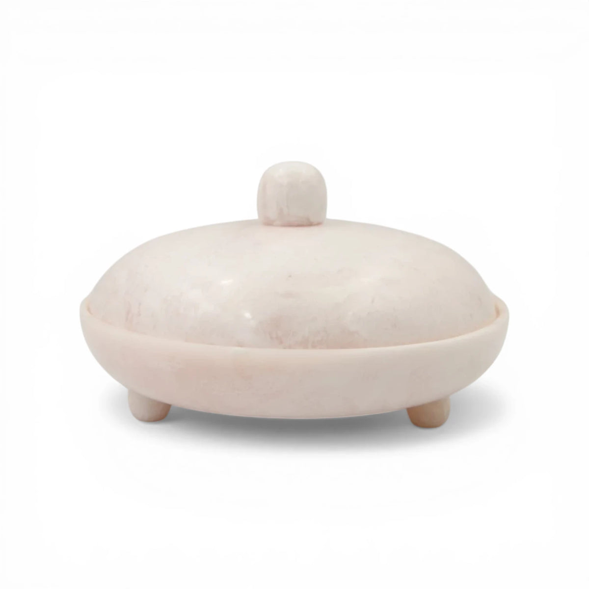 Round Decorative Serving Tray with Raised Base Stand – Elegant Tabletop Display Dish for Snacks & Décor (16H x 25.5L × 25.5W CM) - Damoo