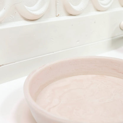 Round Decorative Serving Tray with Raised Base Stand – Elegant Tabletop Display Dish for Snacks & Décor - Damoo