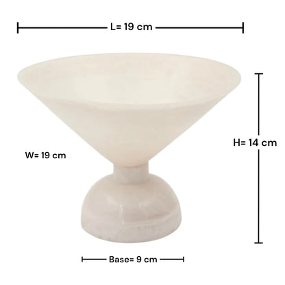 Elegant Pedestal Serving Bowl Decorative Centerpiece Dish – Modern Minimalist Bowl for Fruits, Snacks & Table Display (14H x 19L × 19W CM) - Damoo