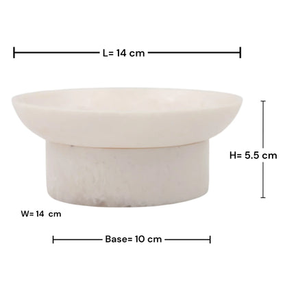 Small Round Pedestal Serving Bowl – Compact Decorative Dish for Snacks, Desserts & Table Display (5.5H x 14L × 14W CM) - Damoo