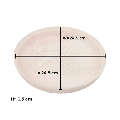 Round Decorative Serving Tray with Raised Base Stand – Elegant Tabletop Display Dish for Snacks & Décor - Damoo