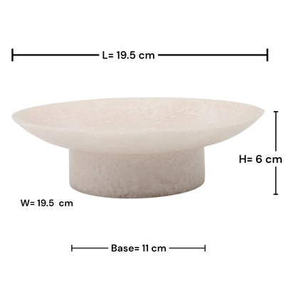 Round Low Pedestal Serving Tray – Modern Decorative Display Plate for Snacks, Desserts & Table Styling (6H x 19.5L × 19.5W CM) - Damoo