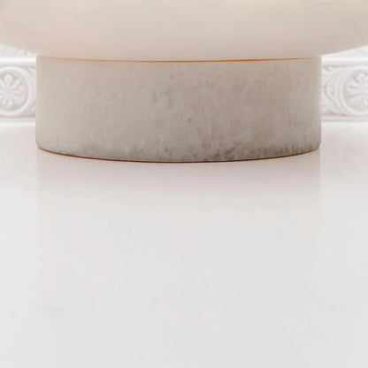 Round Low Pedestal Serving Tray – Modern Decorative Display Plate for Snacks, Desserts & Table Styling (6H x 19.5L × 19.5W CM) - Damoo