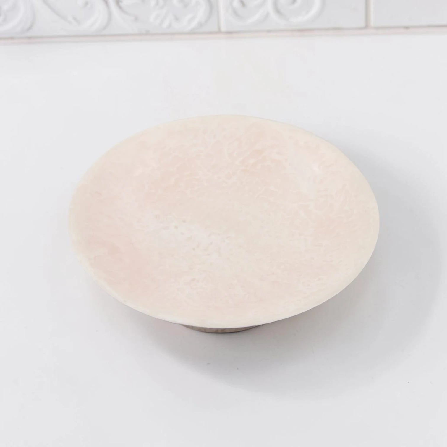 Round Low Pedestal Serving Tray – Modern Decorative Display Plate for Snacks, Desserts & Table Styling (6H x 19.5L × 19.5W CM) - Damoo