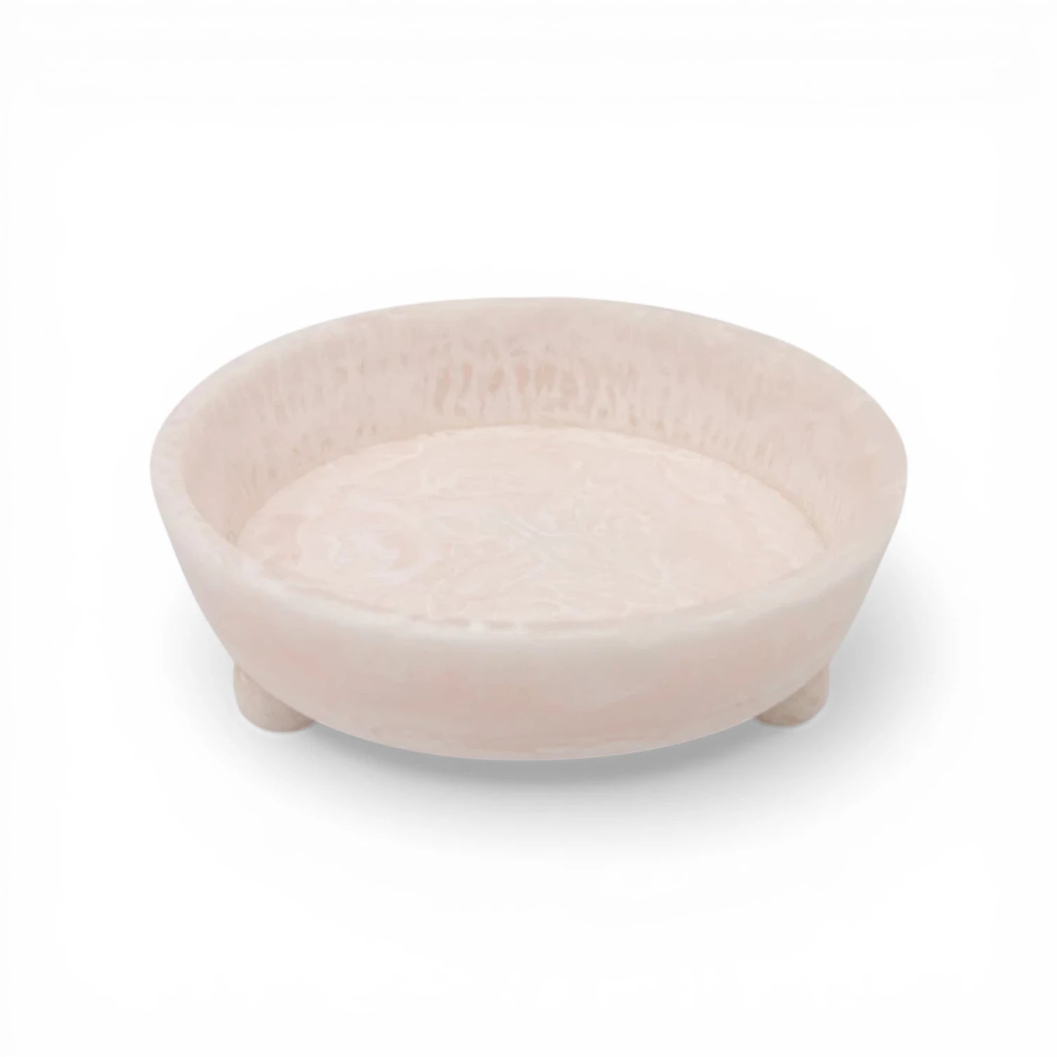 Round Deep Serving Bowl with Raised Feet – Modern Decorative Dish for Snacks, Fruits & Table Styling (6.5H x 19L × 19W CM) - Damoo