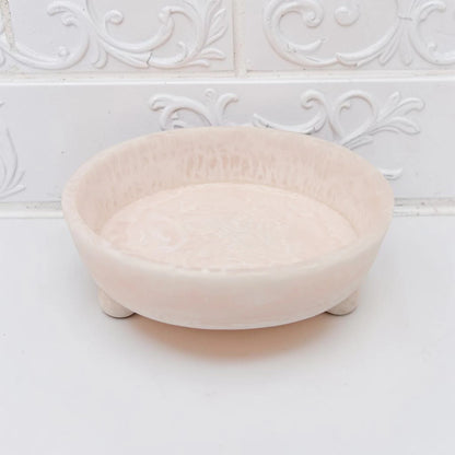 Round Deep Serving Bowl with Raised Feet – Modern Decorative Dish for Snacks, Fruits & Table Styling (6.5H x 19L × 19W CM) - Damoo