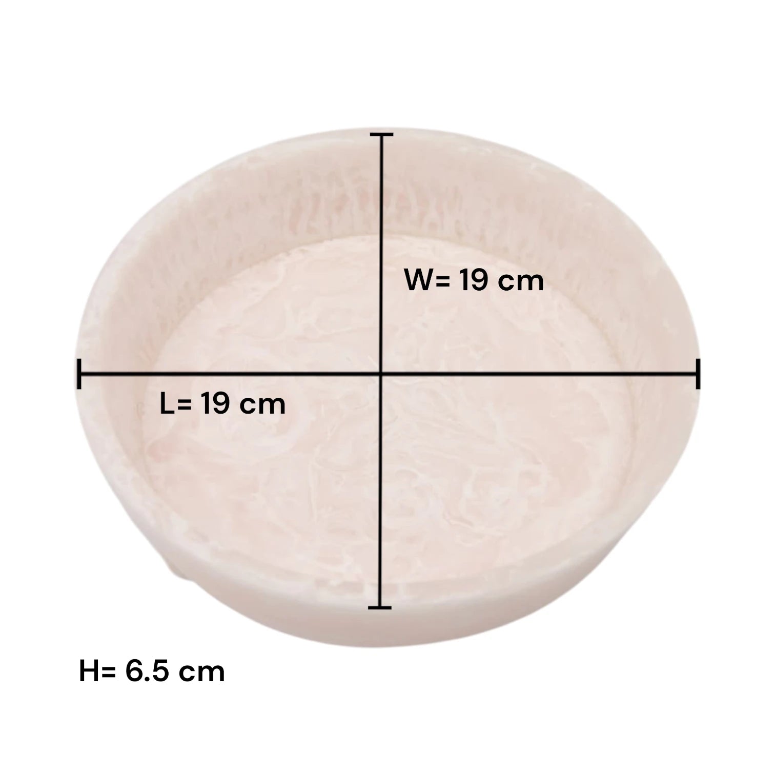 Round Deep Serving Bowl with Raised Feet – Modern Decorative Dish for Snacks, Fruits & Table Styling (6.5H x 19L × 19W CM) - Damoo