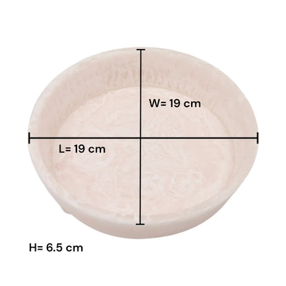 Round Deep Serving Bowl with Raised Feet – Modern Decorative Dish for Snacks, Fruits & Table Styling (6.5H x 19L × 19W CM) - Damoo