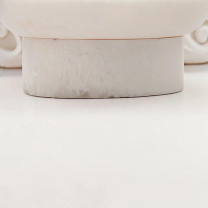 Small Round Pedestal Serving Bowl – Compact Decorative Dish for Snacks, Desserts & Table Display (5.5H x 14L × 14W CM) - Damoo