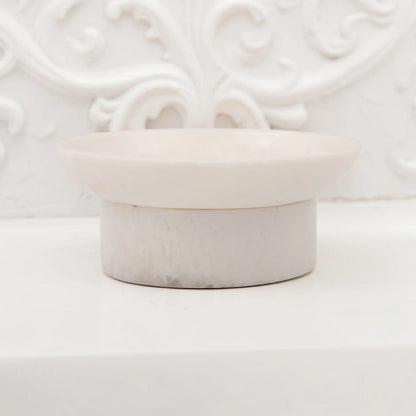 Small Round Pedestal Serving Bowl – Compact Decorative Dish for Snacks, Desserts & Table Display (5.5H x 14L × 14W CM) - Damoo
