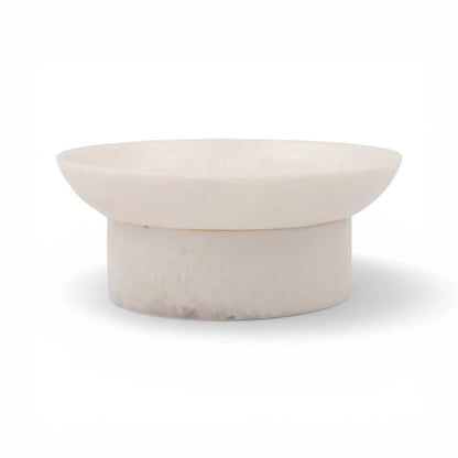 Small Round Pedestal Serving Bowl – Compact Decorative Dish for Snacks, Desserts & Table Display (5.5H x 14L × 14W CM) - Damoo