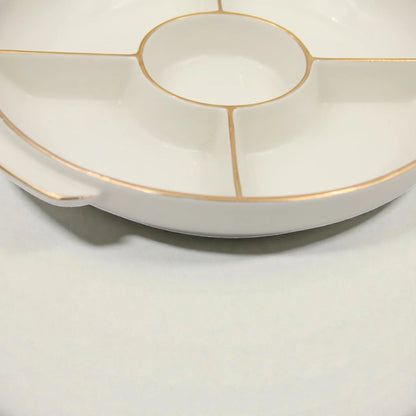 Round Sectioned Serving Tray with Lid & Handles – Multi-Compartment Snack & Appetizer Serving Plate with Covered Top (16H x 30L × 26W CM) - Damoo
