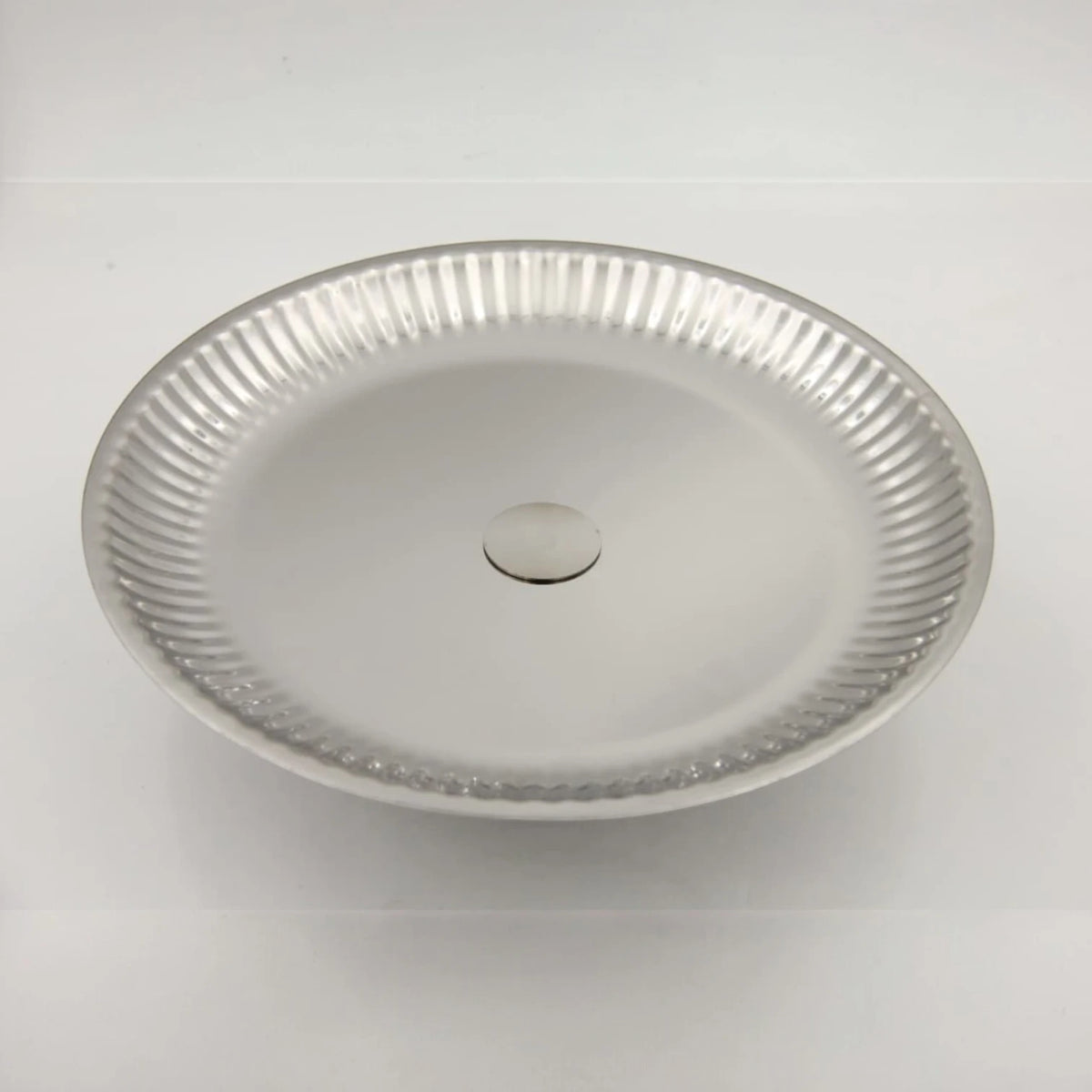 Luxury Metal Covered Serving Tray Stand with Dome Lid & Decorative Palm Handle – Elegant Dessert, Fruit & Snack Display Platter with Lid (24H x 24L x 24W CM) - Damoo