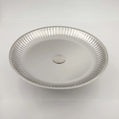 Luxury Metal Covered Serving Tray Stand with Dome Lid & Decorative Palm Handle – Elegant Dessert, Fruit & Snack Display Platter with Lid (24H x 24L x 24W CM) - Damoo