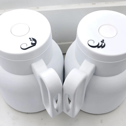 RAZ Vacuum Flask 2-Piece Set 1.0L Each – Thermal Insulated Tea & Coffee Server with Ergonomic Handle for Hot & Cold Beverages - Damoo