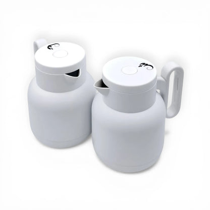 RAZ Vacuum Flask 2-Piece Set 1.0L Each – Thermal Insulated Tea & Coffee Server with Ergonomic Handle for Hot & Cold Beverages - Damoo