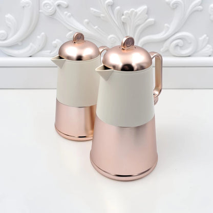 RAZ Lunara Vacuum Flask Set 2-Piece – 1.0L Tea Flask & 0.7L Coffee Flask Thermal Insulated Server with Ergonomic Handle for Hot & Cold Beverages - Damoo