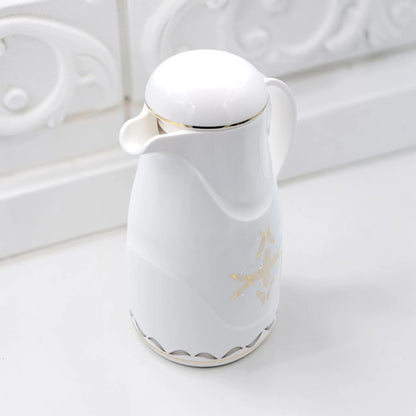 Regal Vacuum Flask 1.0L – Thermal Insulated Coffee & Tea Server with Elegant Floral Design and Easy Pour Spout (26H X 18L X 14W CM) - Damoo