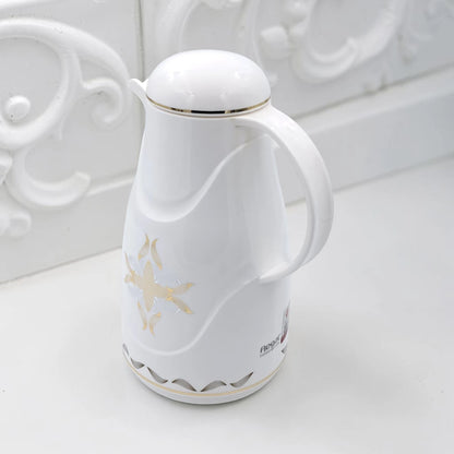 Regal Vacuum Flask 1.0L – Thermal Insulated Coffee & Tea Server with Elegant Floral Design and Easy Pour Spout (26H X 18L X 14W CM) - Damoo