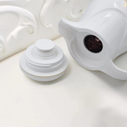 Regal Vacuum Flask 1.0L – Thermal Insulated Coffee & Tea Server with Elegant Floral Design and Easy Pour Spout (26H X 18L X 14W CM) - Damoo