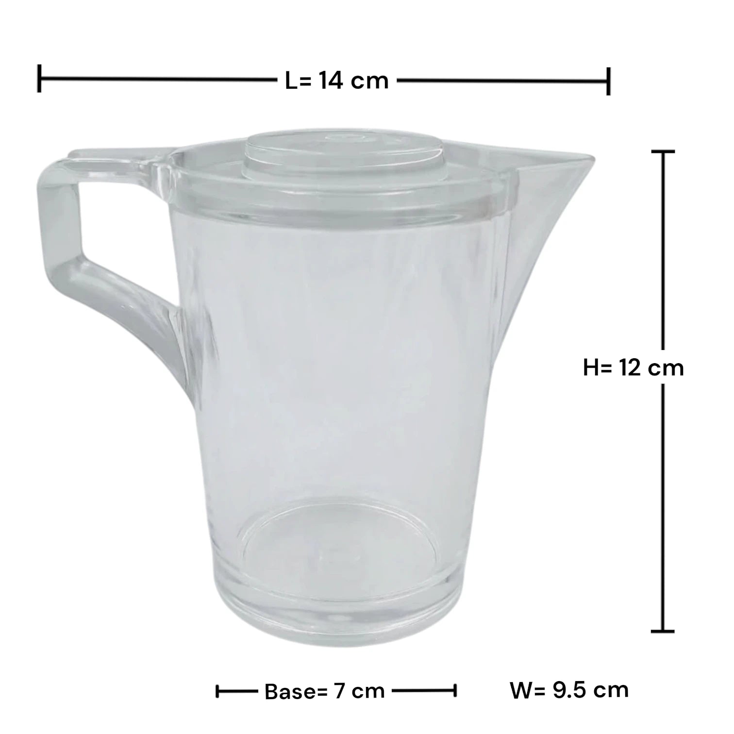 Orchid Clear Creamer Pot with Lid – Elegant Transparent Serving Pitcher with Handle & Pouring Spout for Milk, Tea, Coffee & Sauces (14 x 9.5 x 12 cm) - Damoo