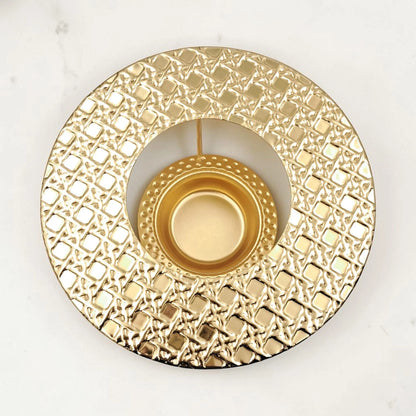 Luxury Gold Incense Burner with Decorative Cut-Out Design – Elegant Bakhoor Holder for Home Fragrance (20 x 20 x 9.5 cm) - Damoo