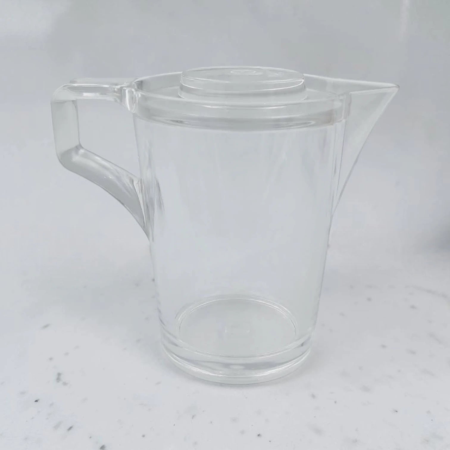 Orchid Clear Creamer Pot with Lid – Elegant Transparent Serving Pitcher with Handle & Pouring Spout for Milk, Tea, Coffee & Sauces (14 x 9.5 x 12 cm) - Damoo