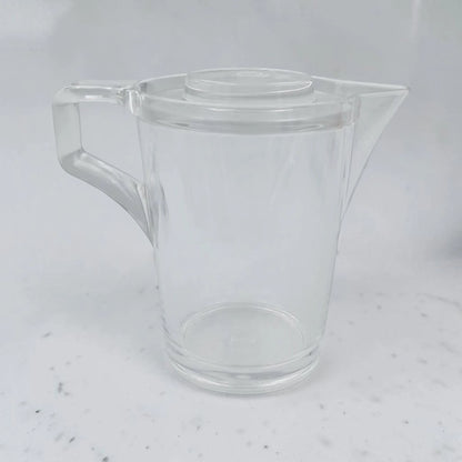 Orchid Clear Creamer Pot with Lid – Elegant Transparent Serving Pitcher with Handle & Pouring Spout for Milk, Tea, Coffee & Sauces (14 x 9.5 x 12 cm) - Damoo