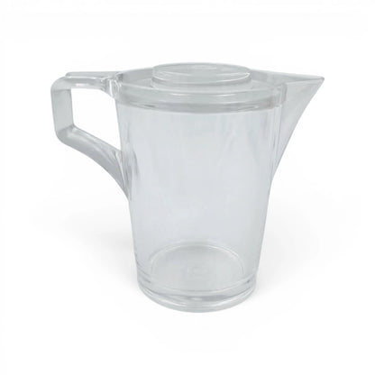 Orchid Clear Creamer Pot with Lid – Elegant Transparent Serving Pitcher with Handle & Pouring Spout for Milk, Tea, Coffee & Sauces (14 x 9.5 x 12 cm) - Damoo