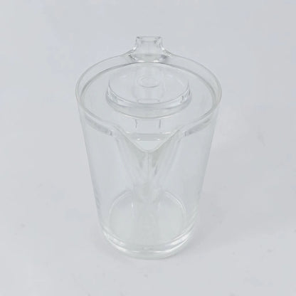 Orchid Clear Creamer Pot with Lid – Elegant Transparent Serving Pitcher with Handle & Pouring Spout for Milk, Tea, Coffee & Sauces (14 x 9.5 x 12 cm) - Damoo