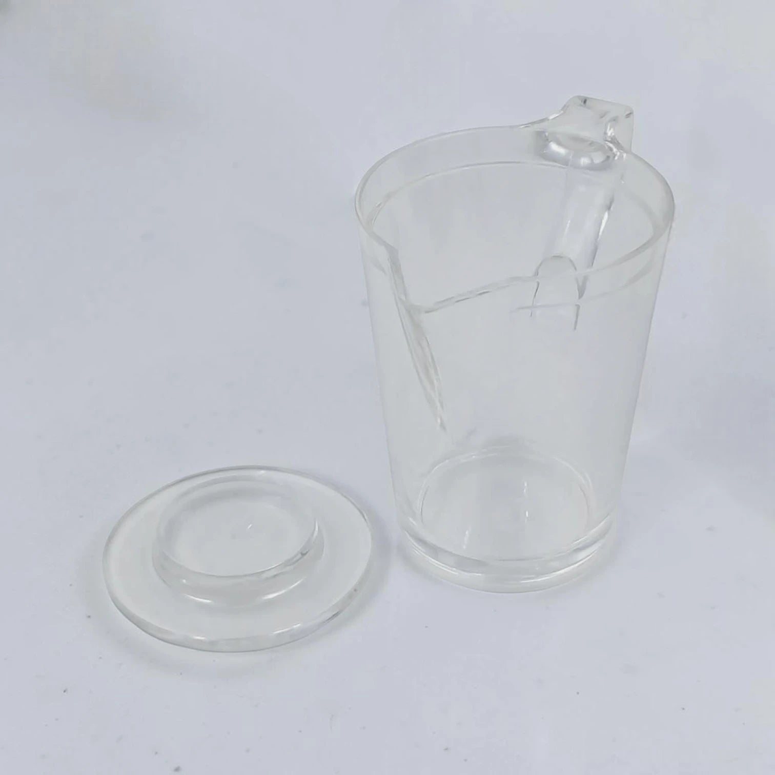 Orchid Clear Creamer Pot with Lid – Elegant Transparent Serving Pitcher with Handle & Pouring Spout for Milk, Tea, Coffee & Sauces (14 x 9.5 x 12 cm) - Damoo