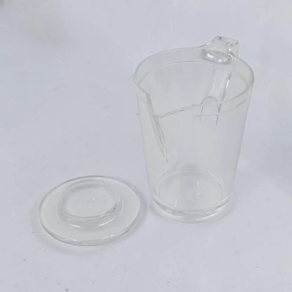 Orchid Clear Creamer Pot with Lid – Elegant Transparent Serving Pitcher with Handle & Pouring Spout for Milk, Tea, Coffee & Sauces (14 x 9.5 x 12 cm) - Damoo