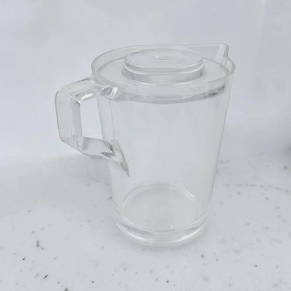 Orchid Clear Creamer Pot with Lid – Elegant Transparent Serving Pitcher with Handle & Pouring Spout for Milk, Tea, Coffee & Sauces (14 x 9.5 x 12 cm) - Damoo