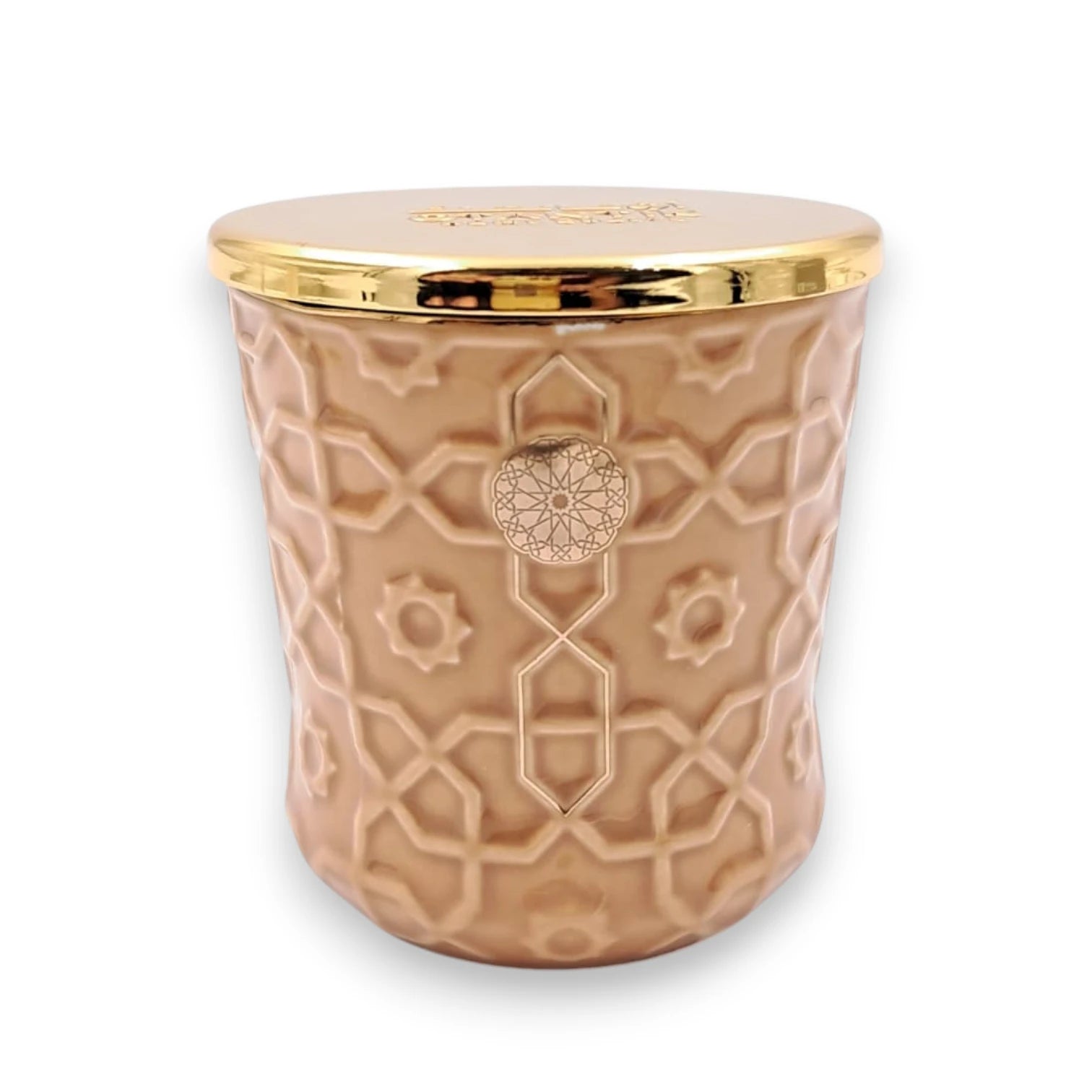 OTANTIK Home Crafts Rosette Luxury Scented Candle with Lid, Decorative Embossed Jar Aromatherapy Candle for Home Décor (7H x 6.5L × 6.5W CM) - Damoo