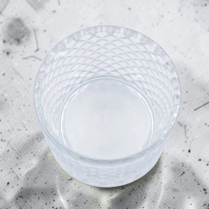 Deli Glassware Decorative Glass Candy Jar with Lid – Crystal Pattern Storage Container for Candy, Sugar, Chocolates, Nuts & Small Treats (11H x 7L × 7W CM)