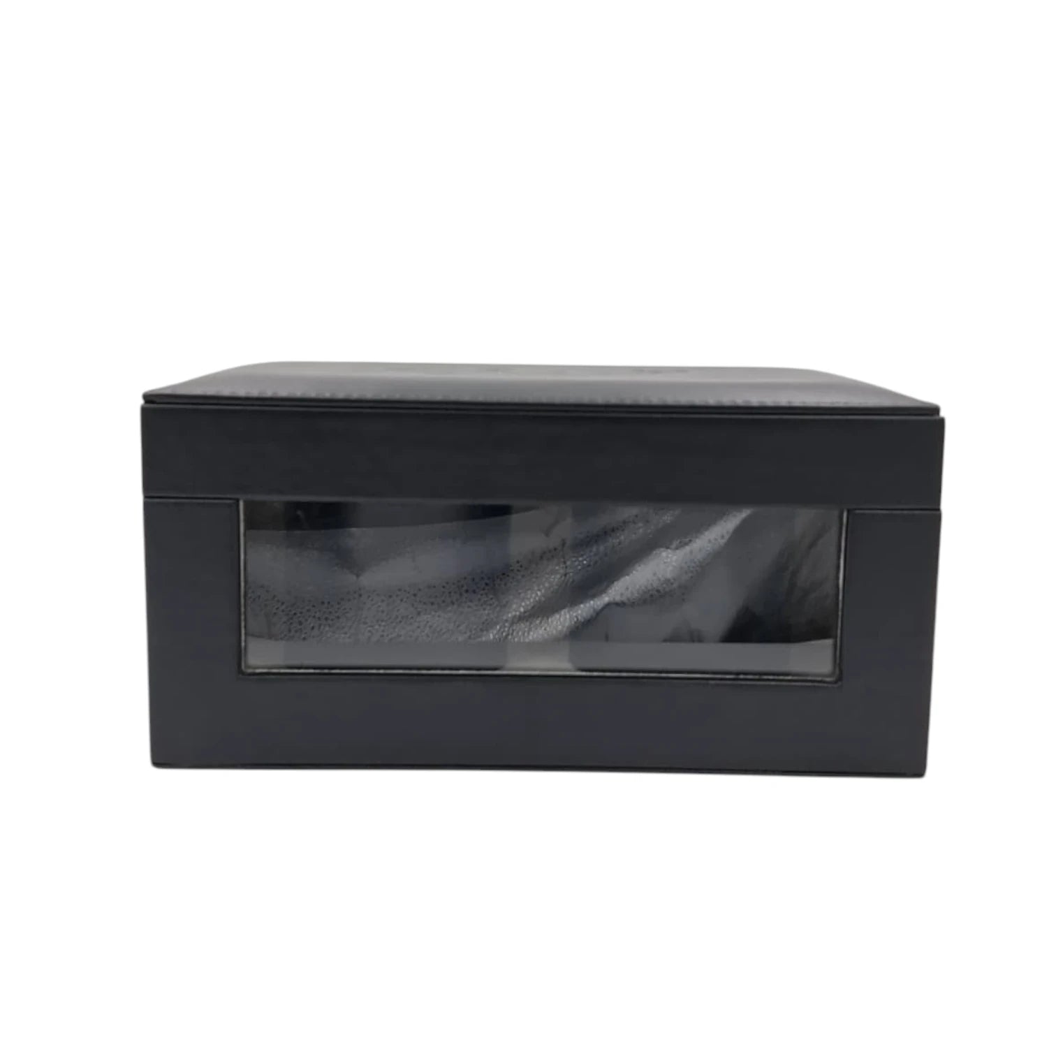 Luxury Faux Leather Mabkhara & Bakhoor Storage Box Set with Glass Front Display, Stainless Steel Incense Burner Cup and Covered Bakhoor Container, Home Majlis Ramadan Gift Set, Available in Multiple Colors (13H x 27L × 16.5W CM)