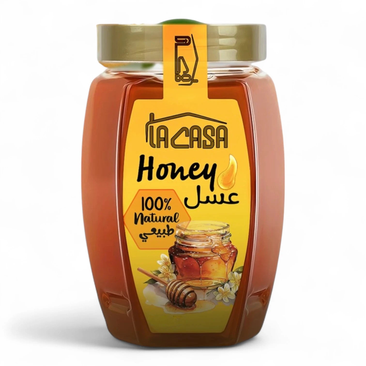 La Casa 100% Natural Honey – Pure & Unfiltered Premium Quality Raw Honey in Glass Jar, 1KG – Ideal for Daily Use, Cooking, and Wellness - Damoo