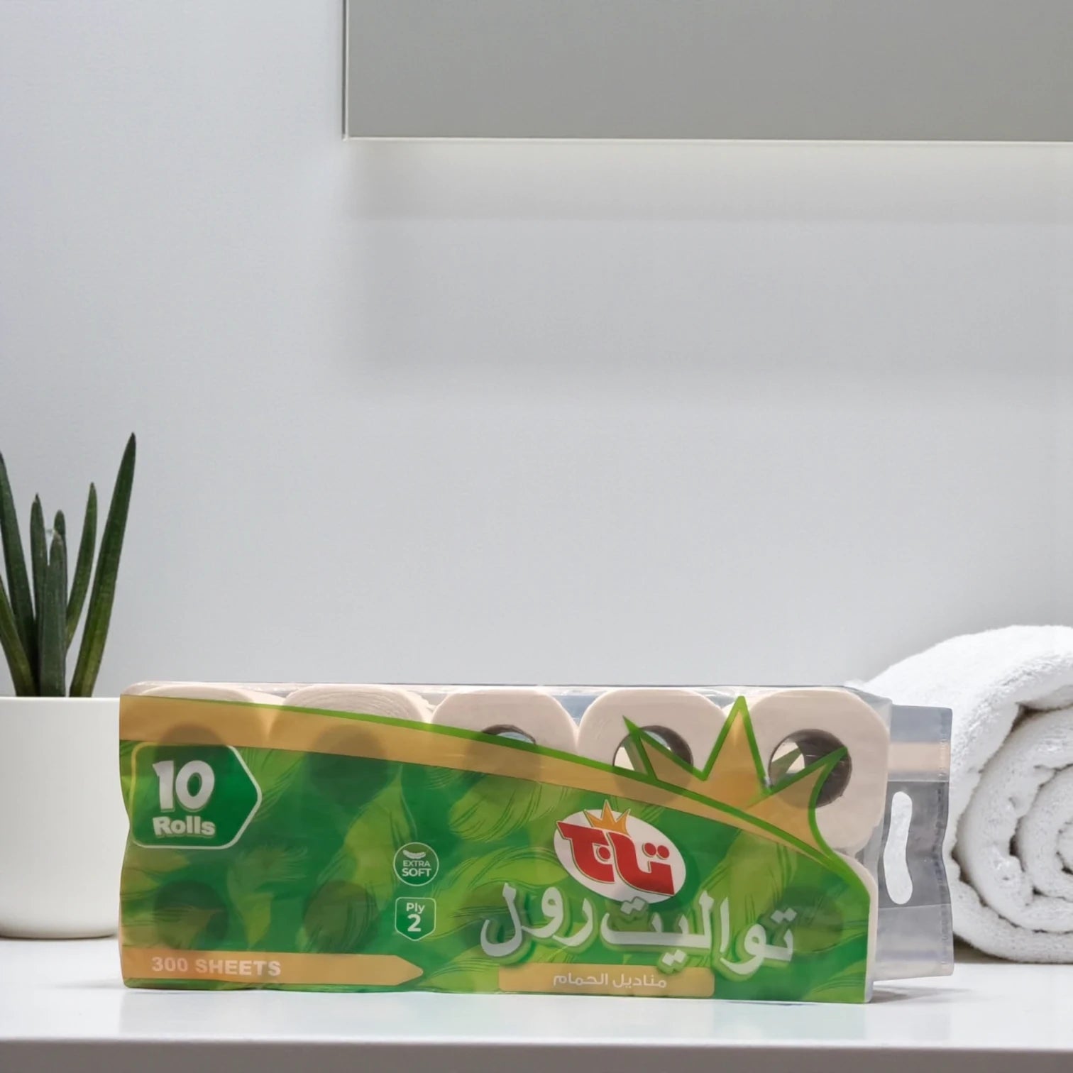 Taj Toilet Rolls – 10 Pack | 2 Ply Extra Soft Bathroom Tissue, 300 Sheets per Roll | Strong, Absorbent & Gentle - Damoo